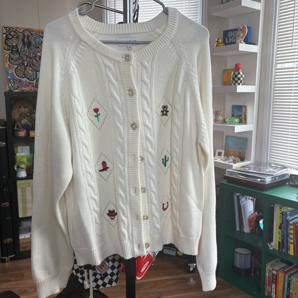 Teddy Fresh Favorite Things Cardigan with Embroidered Details